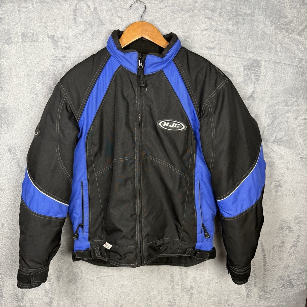 Mens HJC Racing Jacket Black Blue Small‎ Motorbike Motorcycle